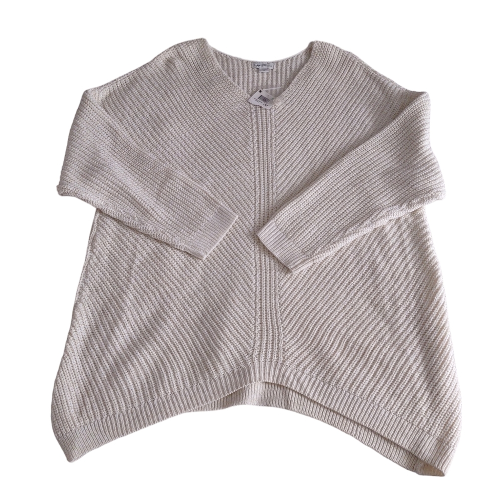 Jaclyn Smith Woman 3X Chunky Metallic Yarn V-Neck Knit Sweater